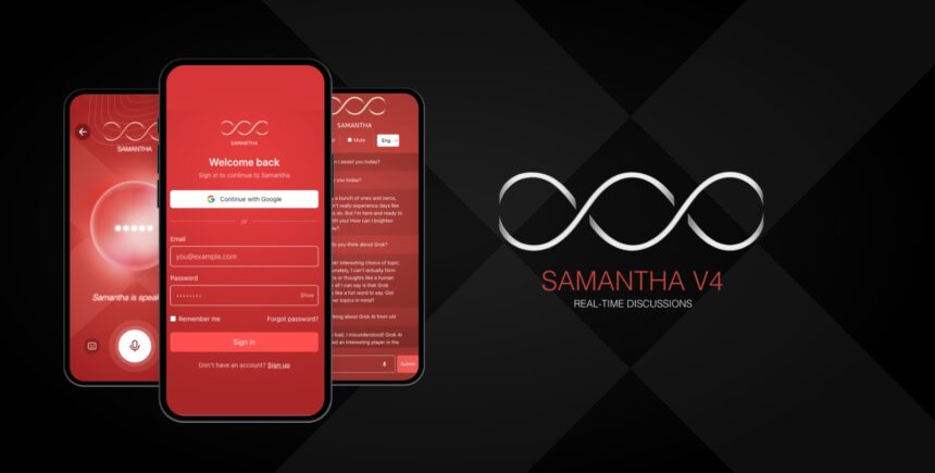 Samantha AI V4, UXR’s conversational AI platform with contextual memory.