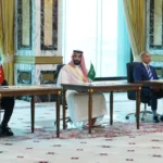 Reuniunea reprezentanților Türkiye, Pakistanului și Arabiei Saudite la Riad, în cadrul Pactului de la Mecca.
