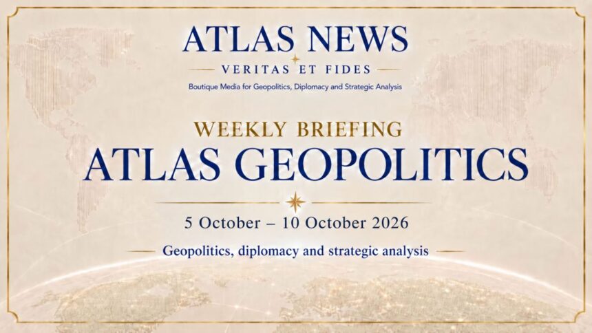 Atlas News weekly geopolitical briefing cover for 5–10 October 2026, featuring a world map and the Atlas Geopolitic title.