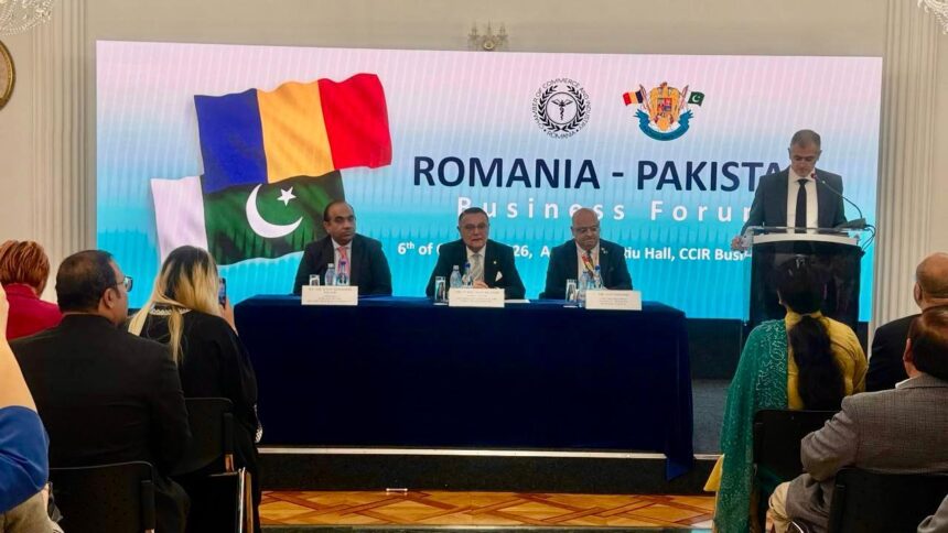 Participanți la Forumul de Afaceri Pakistan–România, desfășurat la sediul CCIR din București, la 6 octombrie 2026