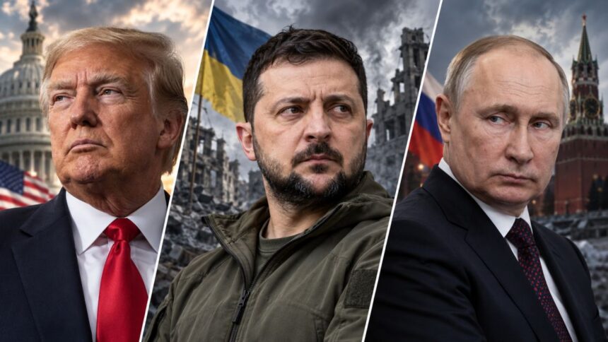 Triptych of Leaders Amid Global Tensions