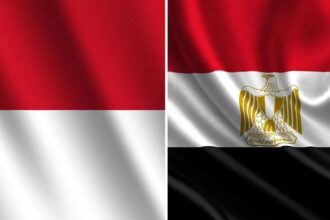 Egyptian and Indonesian flags illustrating the strategic partnership between Cairo and Jakarta